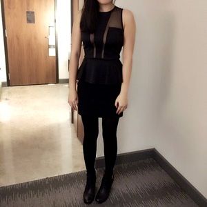 Guess Black Peplum Dress - Size: XS